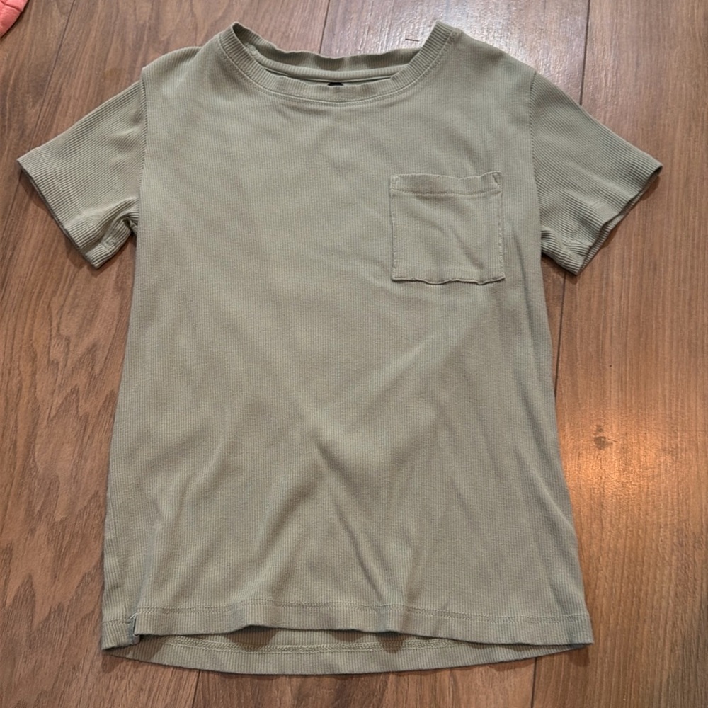 George Hats Bamboo Pocket T, Ribbed light/mossy green.